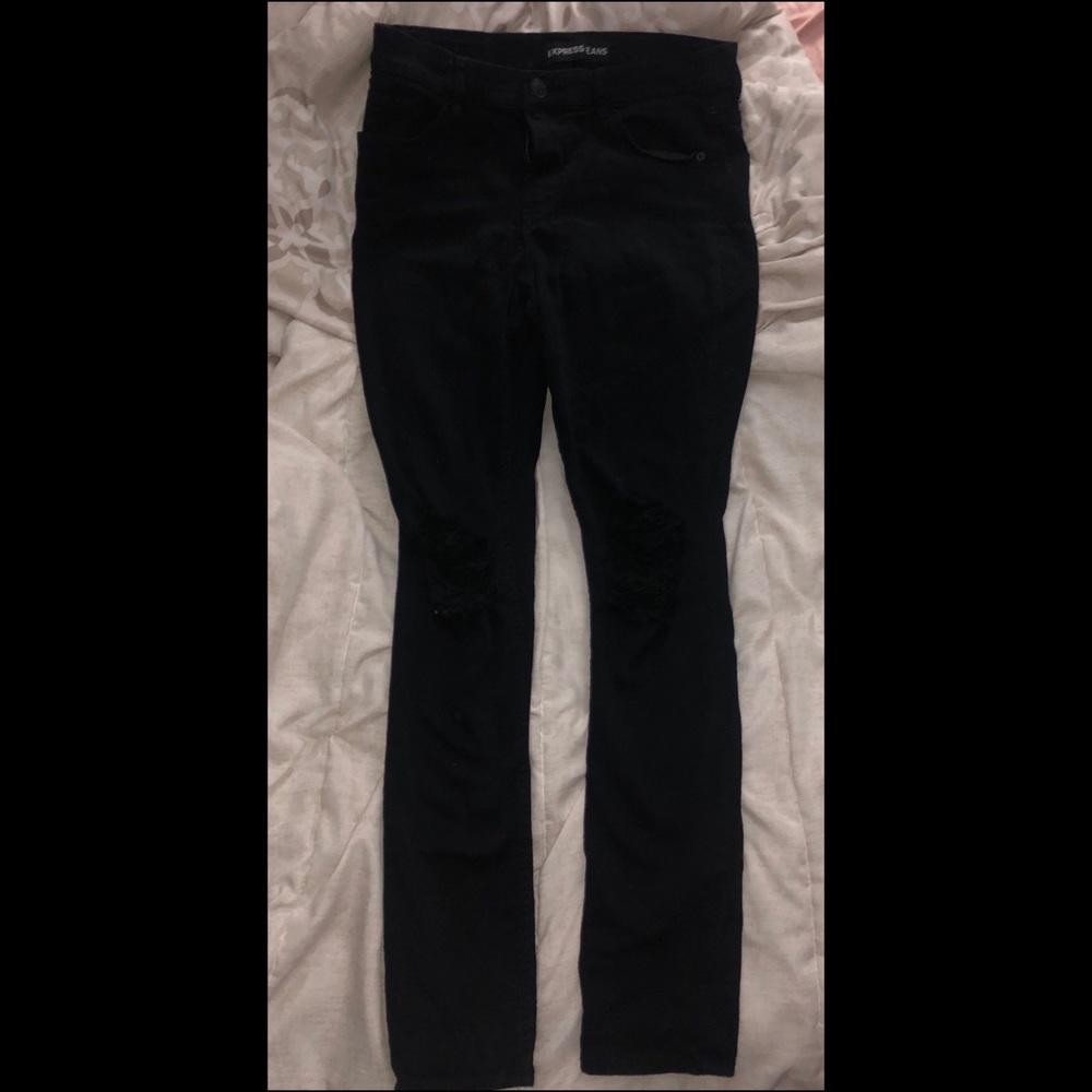 Express Distressed  Black skinny  Jeans